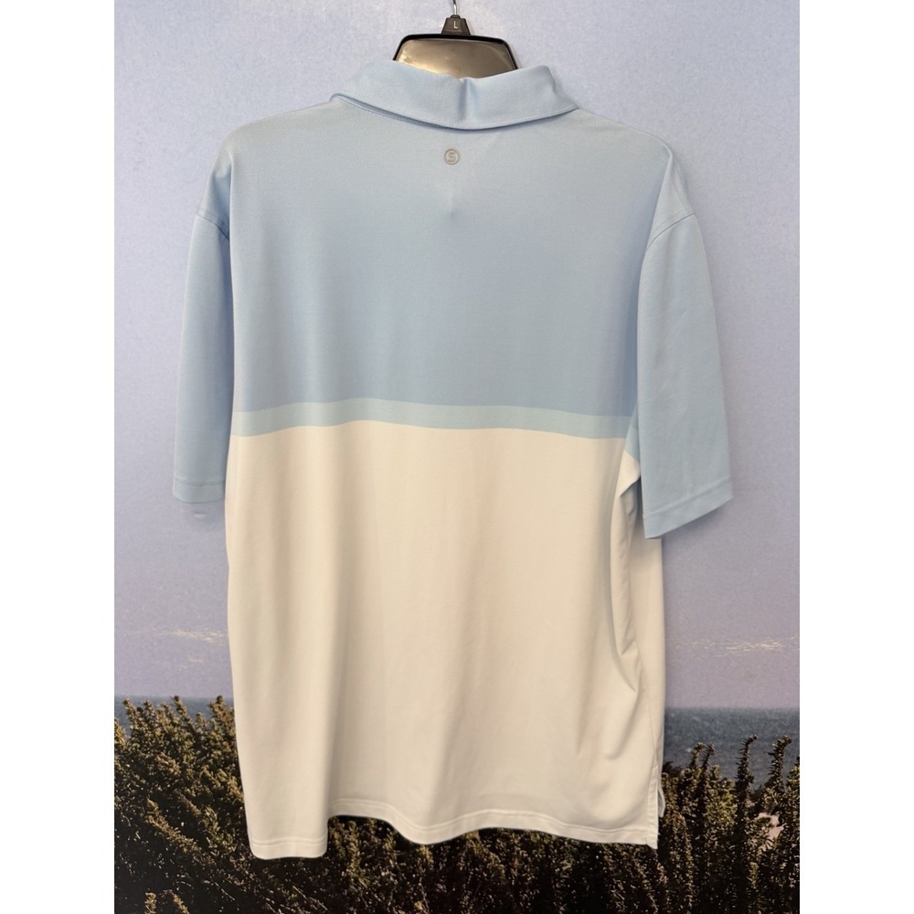 Stitch golf Men's Polo Shirt Size XL, blue White Colorblock great condition - Picture 3 of 5
